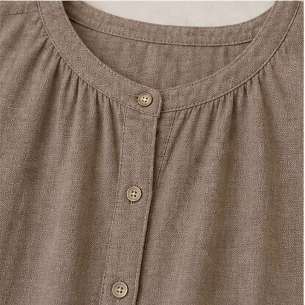 Taupe Ruffle Blouse - Picture 4 of 6